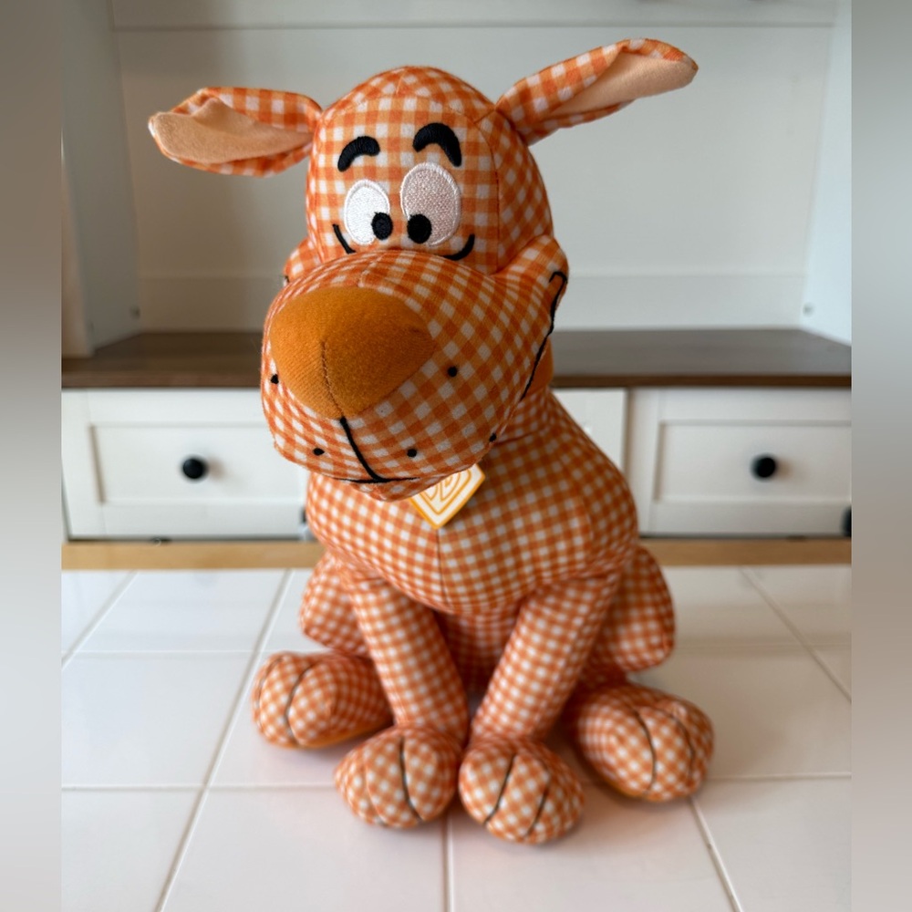 Vintage Scooby Doo Y2K Orange Gingham Plush Stuffed Animal Hanna-Barbera - Picture 12 of 12
